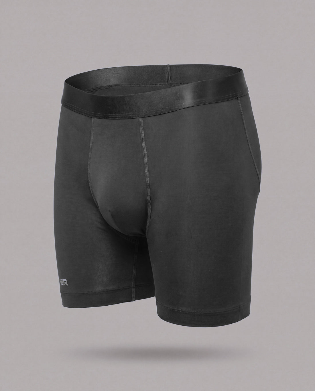 Nether Roam Boxer Brief in black, front three-quarter view